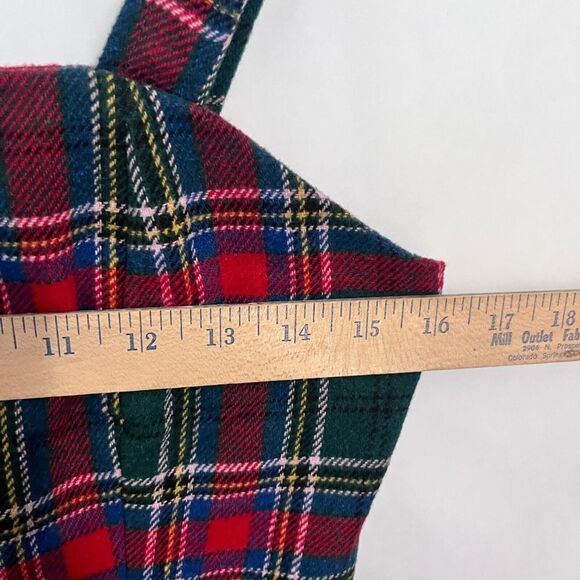 Copper Key Square Neck Mini Dress Women Size S Plaid Sleeveless Front Slit - Picture 7 of 9